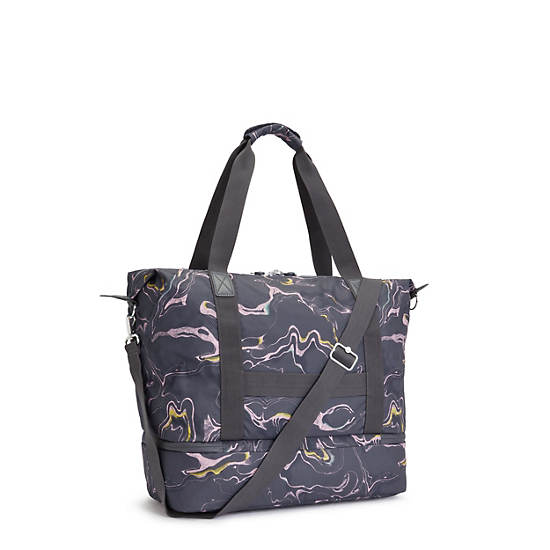 Kipling Art M Weekender Printed Tote Bags Soft Marble | CA 1758IL